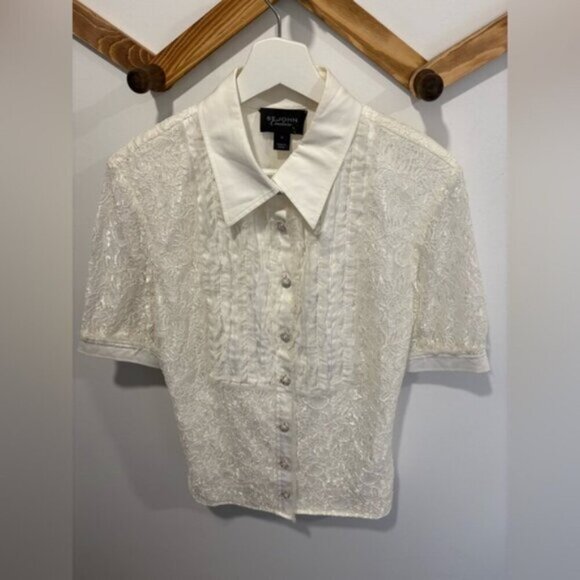🌟 ST. JOHN COUTURE Blouse- Size 12 - Picture 1 of 11